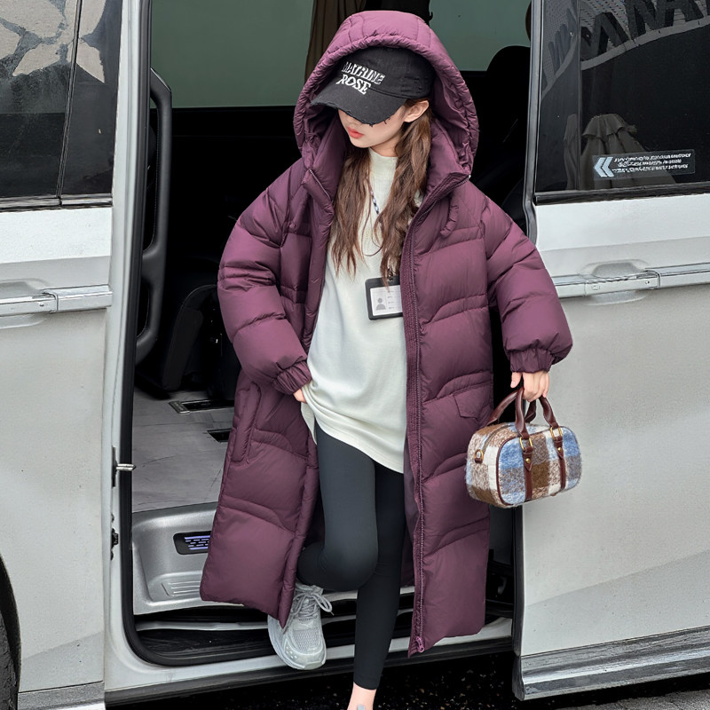 女童羽绒服冬季新款儿童白鸭绒加厚保暖棉袄女孩韩版中长款棉衣潮