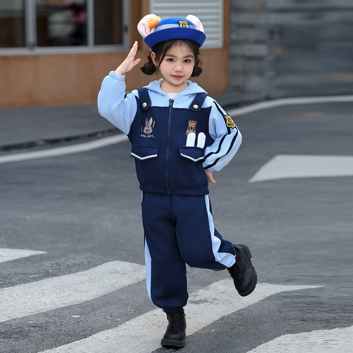 女童疯狂动物城朱迪两件套演出服外套兔子警官cos服装尼克狐狸套