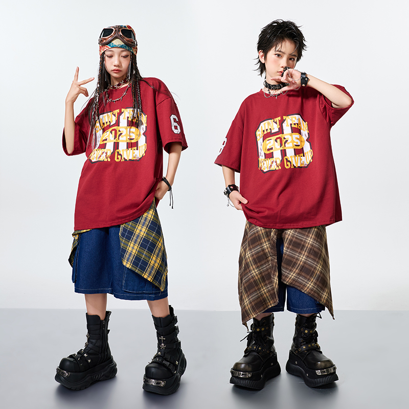 儿童街舞演出服舞蹈男童hiphop套装少儿嘻哈服装女童爵士舞表演服