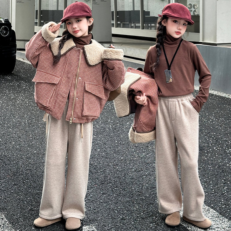 女童棉服冬季儿童夹棉外套女大童中长款休闲保暖洋气女孩2025爆款