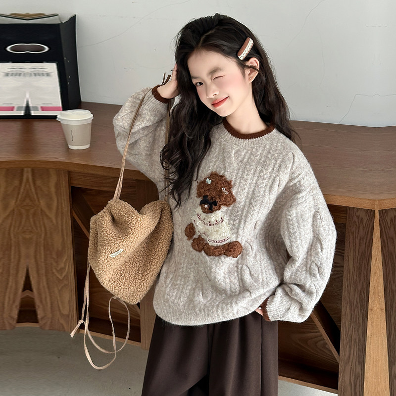 时髦细毛线秋冬女童毛衣打底衫