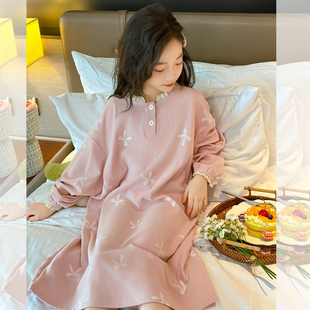 女童德绒睡裙冬季新款儿童家居服裙子休闲女孩纯棉公主裙睡衣童装