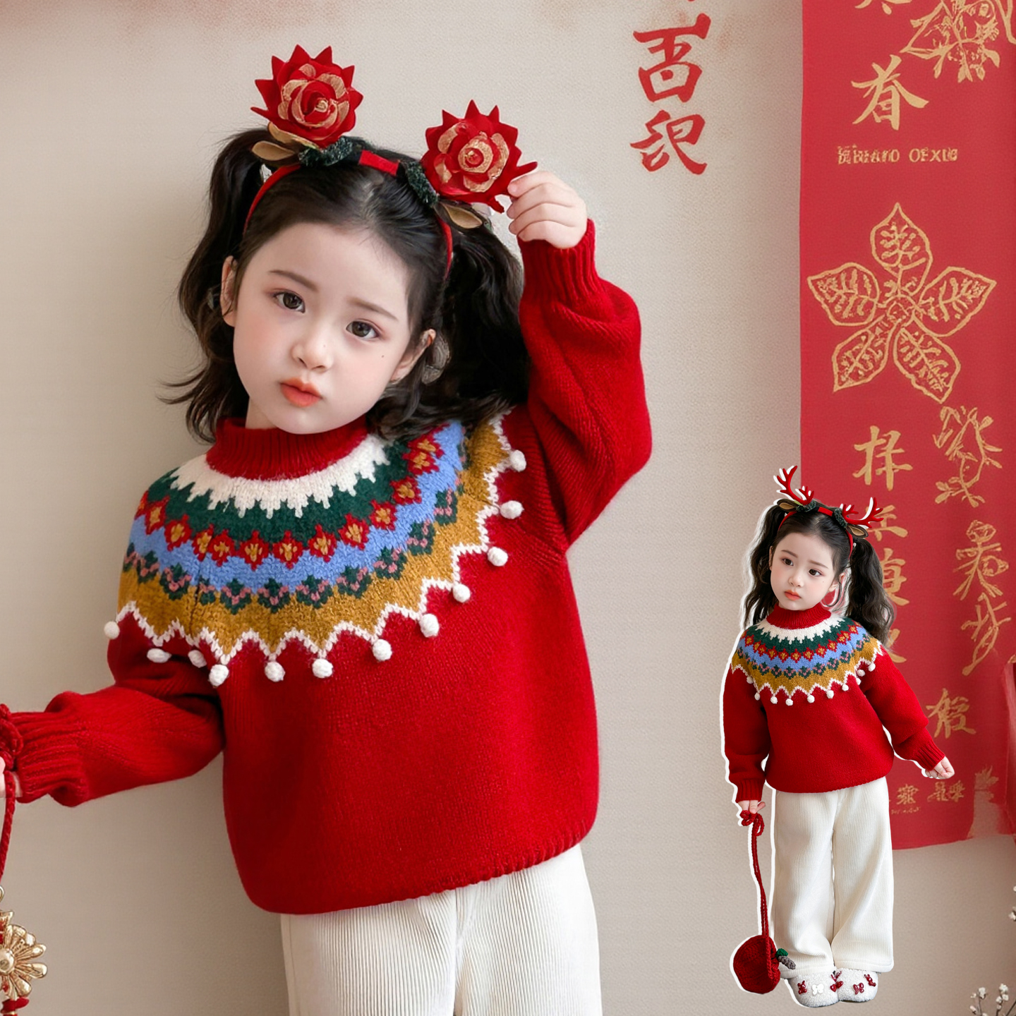 女童毛衣冬季新款打底衣中大童女孩网红爆款针织衫上衣童装衣服潮
