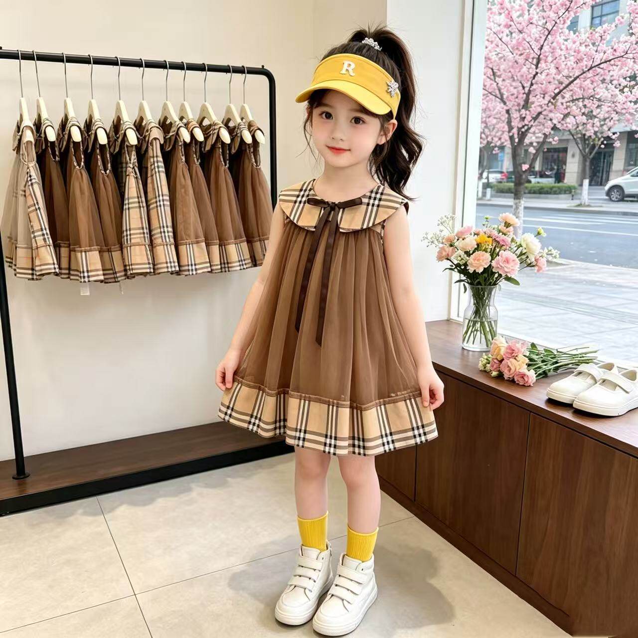 女童连衣裙夏季幼儿园园服班服兄妹装毕业照学院风套装男童两件套