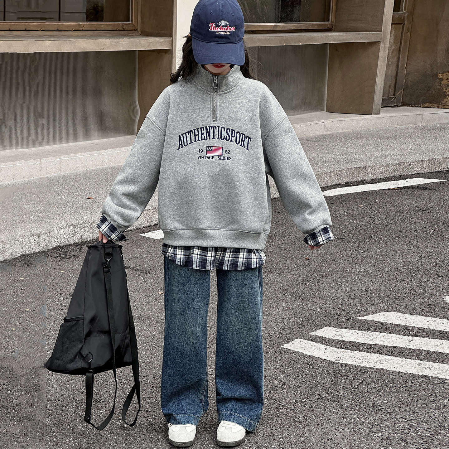 女童连帽运动套装冬季新款女孩外套卫裤两件套韩版加绒童装衣服