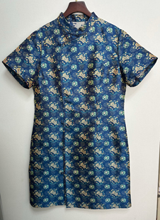 正品 張和才報(bào)春梅花蜀錦連衣裙 新中式 旗袍裙 帶鋼印古蜀錦