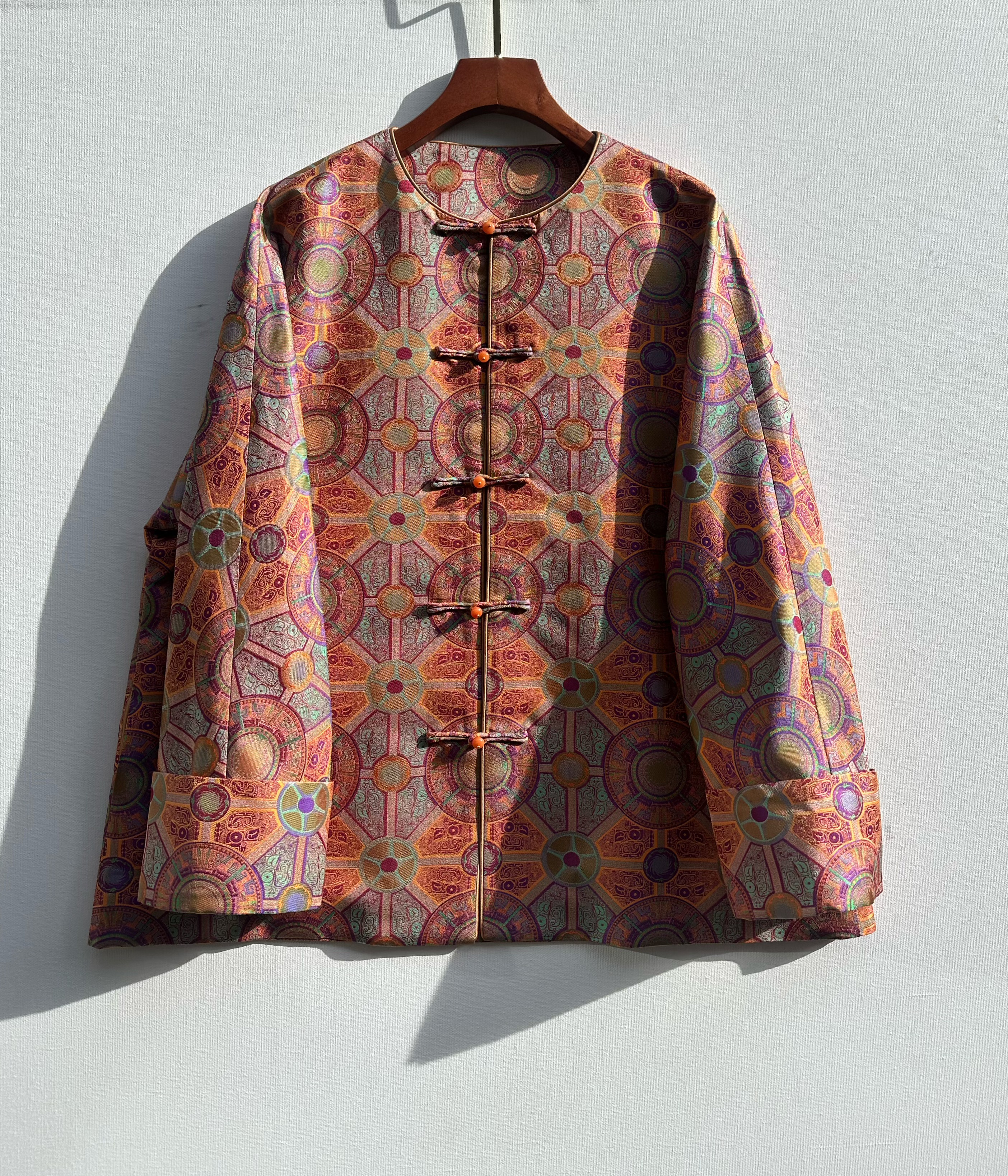 张和才太阳神鸟 蜀锦外套 正品带钢印内衬22姆米6A桑蚕丝 新中式