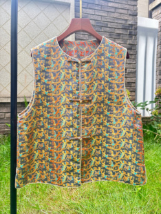 张和才登高望四海马甲 正品带钢印 古蜀锦内衬22姆米6A桑蚕丝