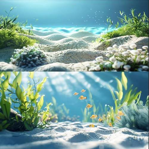 吉鱼鱼缸背景贴纸自粘防水海底
