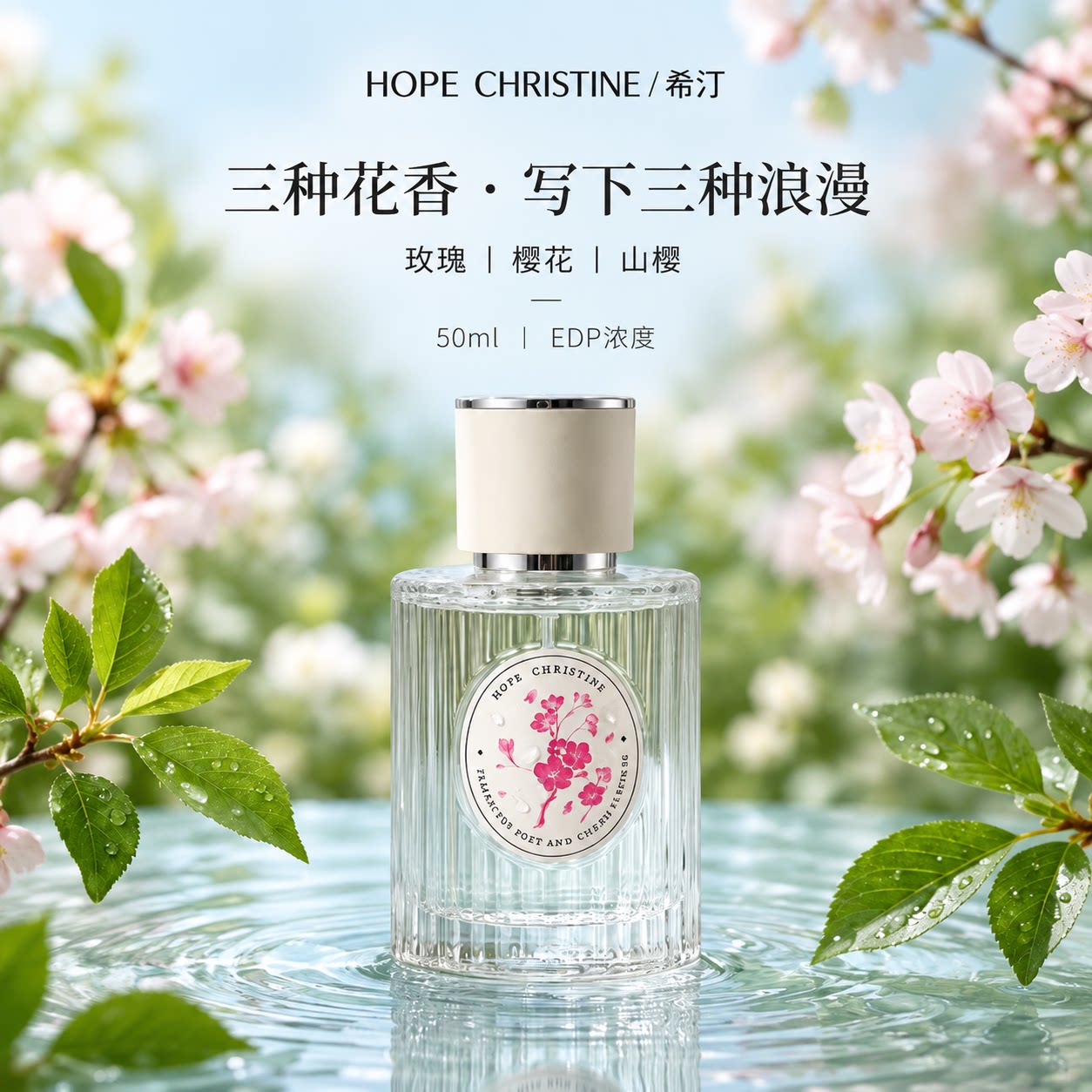希汀【樱花香水】大牌正品女士香水持久淡香女生通勤约会高级感