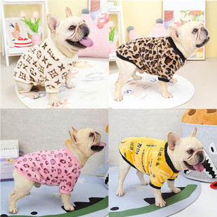 中型犬衣服冬装加厚法兰绒泰迪金毛斗牛狗法斗睡衣英斗巴哥八哥