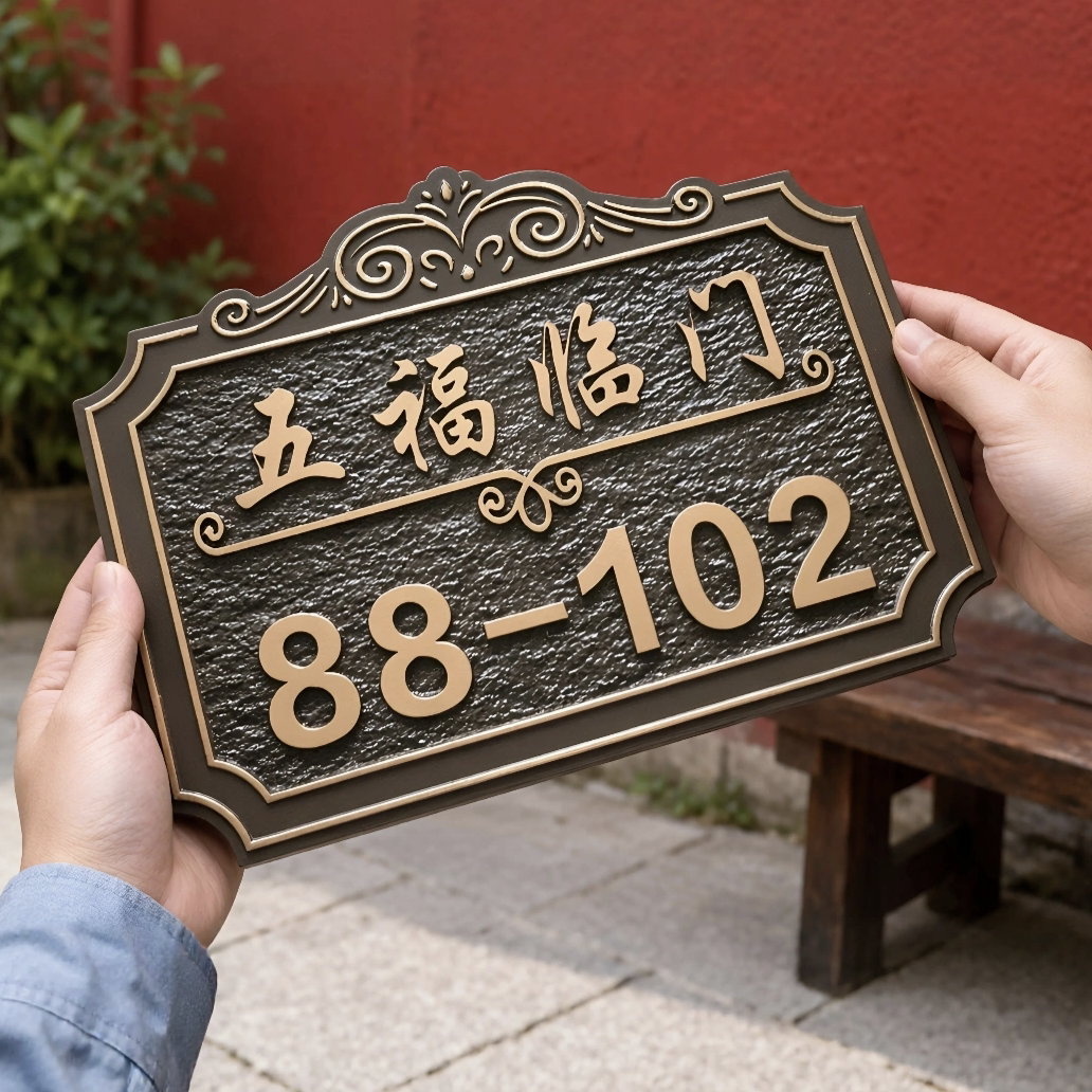 高档仿古铜门牌定制别墅酒店立体浮雕号码牌个性创意带姓名标识牌
