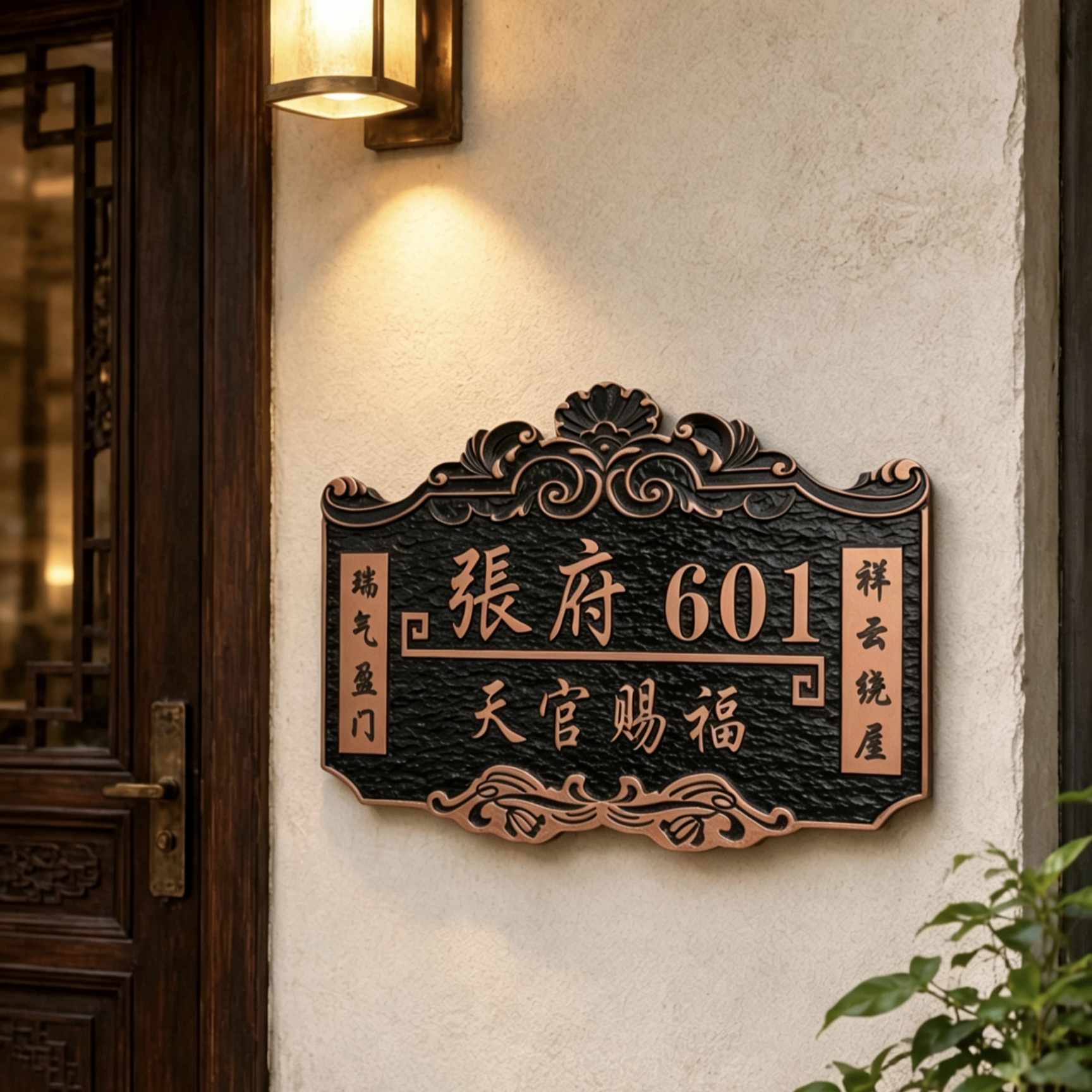 姓氏家用门牌定制住宅小区套房别墅标识牌个性创意轻奢入户门号码