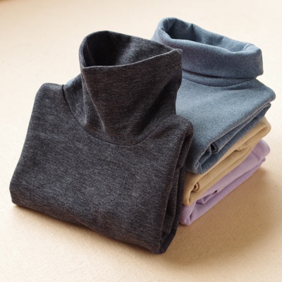 儿童加厚高领内衣上衣蚕丝羊毛冬