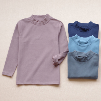 儿童半高领纯棉秋衣加厚舒绒保暖