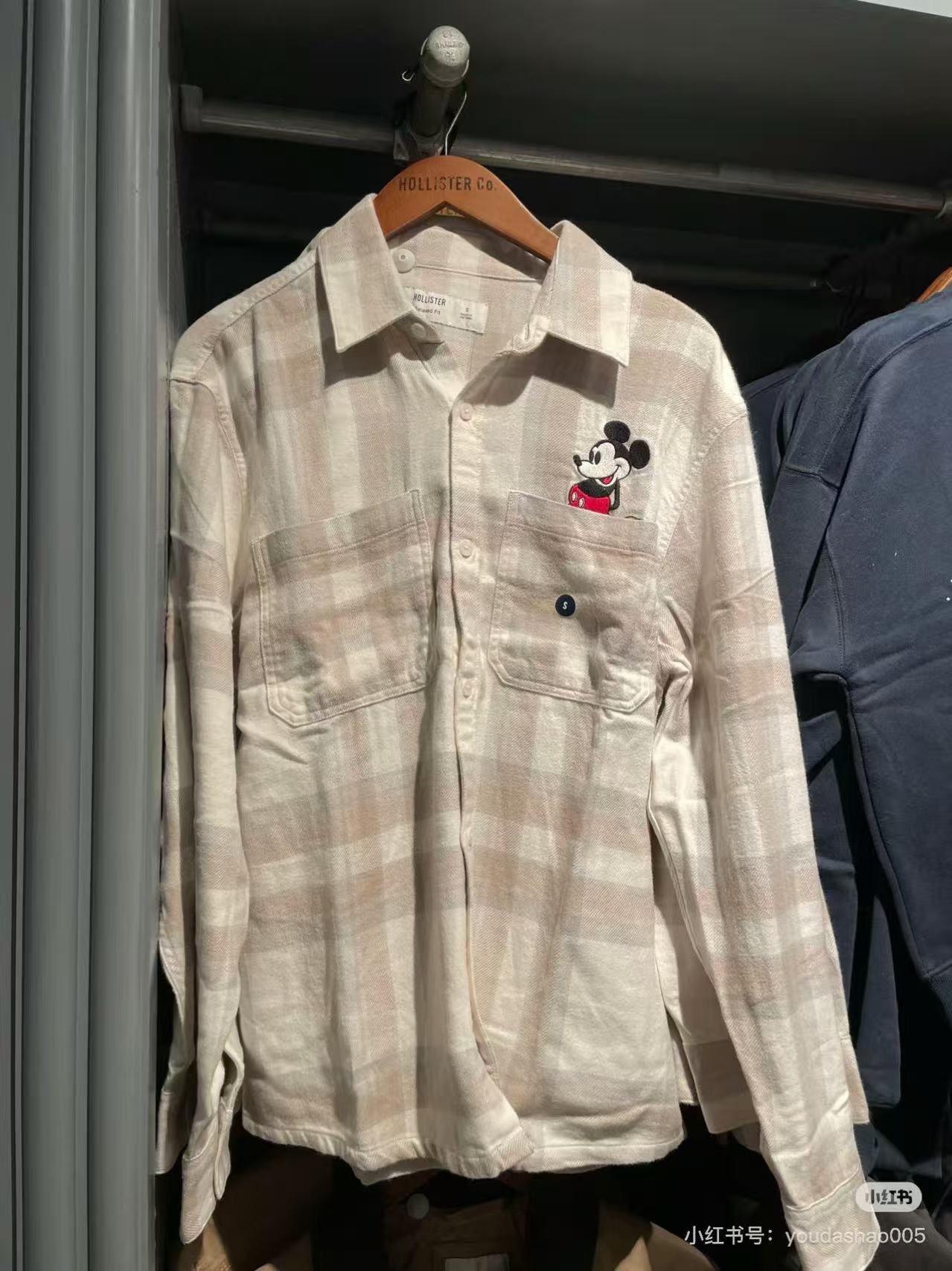 Hollister小海鸥米老鼠格纹衬衫长袖衬衣