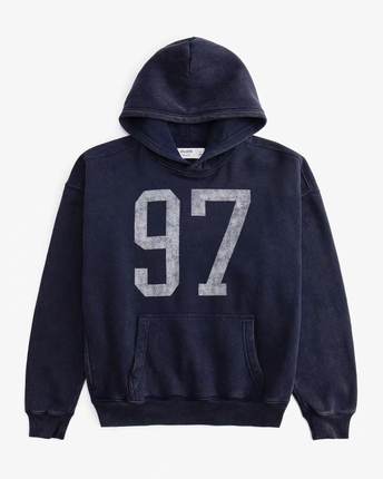 Hollister 2025男女同款爆款 97 号薄绒做旧卫衣不支持退货