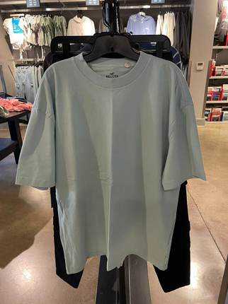 Hollister小海鸥重磅棉T恤薄荷蓝男女同款不支持退货