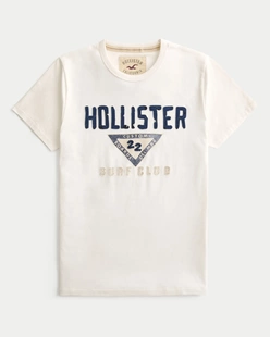 Hollister小海鸥男女同款复古字母LOGO短袖T恤不支持退换
