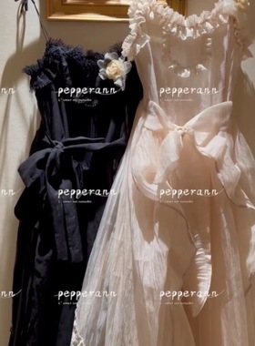 pepperann 私人订制 抹胸吊带蕾丝边多层连衣裙