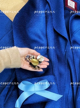 pepperann波波安独家设计一针一线手工缝制 克莱因蓝蝴蝶结大摆水