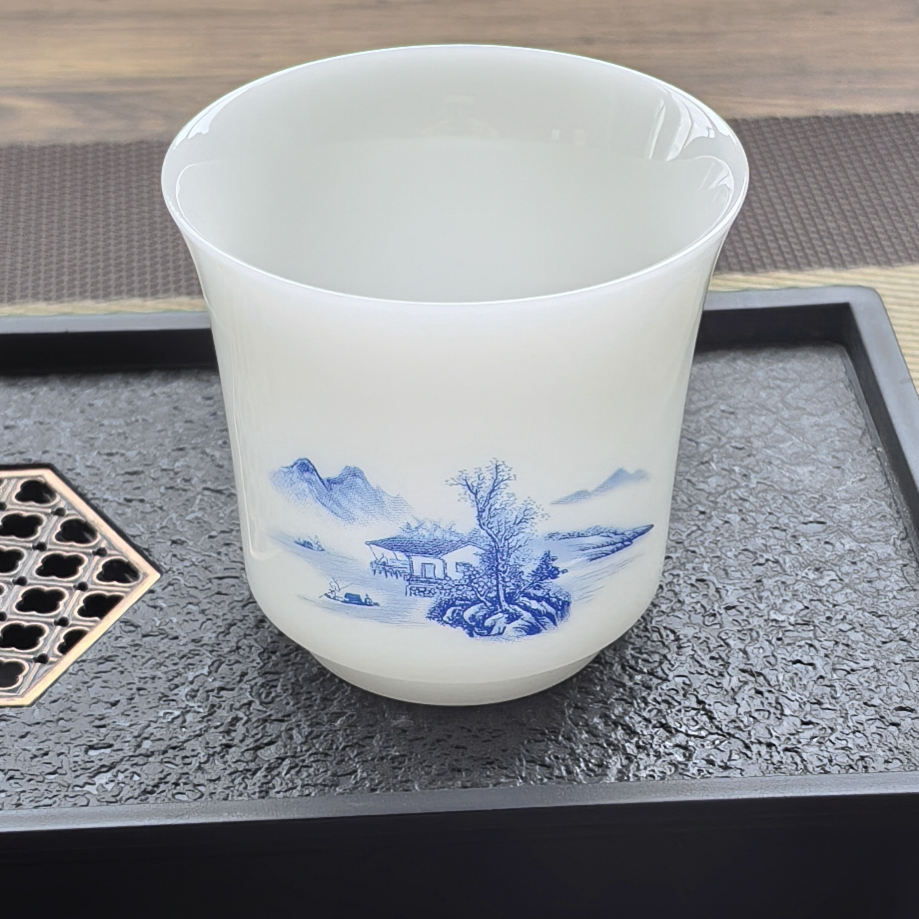 冰种璞玉瓷高档茶杯德化白瓷家用功夫茶具品茗杯喝茶杯茶盏主人杯
