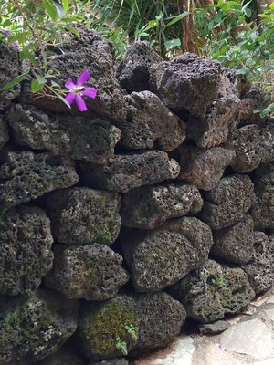 玄武岩火山岩原石仿古火山石自然面棕色贴片铺园林花圃地基墙面砖