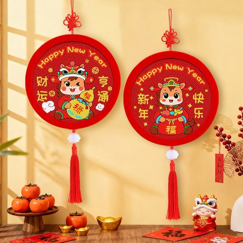 新年钻石画马年diy钻石贴画手工砖石画春节儿童钻石贴画礼物批发