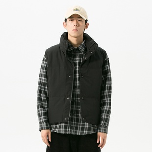 羽绒背心纯色保暖白鸭绒短款 新款 印花马甲男现货 冬季 2025男装