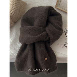 塔尖级！毛茸茸浣熊绒羊毛围巾女冬季高级感百搭保暖围脖送礼生日