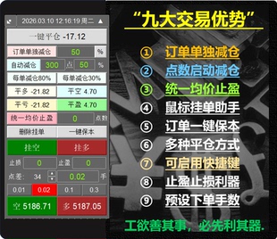 MT5交易面板订单分批平仓EA均价统一止盈ea定制自动交易辅助工具