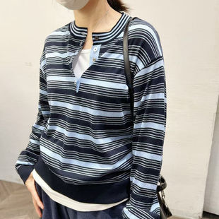 DYZ1965 绵羊毛混纺半门襟针织上衣 新款