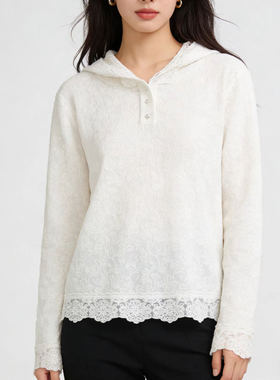 YM1911  新款时尚韩版优雅气质女士羊毛混纺连帽上衣