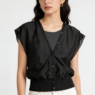 新款 衬衫 时尚 女士无袖 韩版 XXXR211