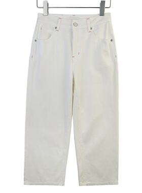 FN12 直筒白色不透牛仔裤女 高腰高弹小个子垂感裤子