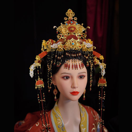 芳菲雪手工汉服婚嫁战国袍发冠发钗长流苏发饰翘楚楚朝同款饰品