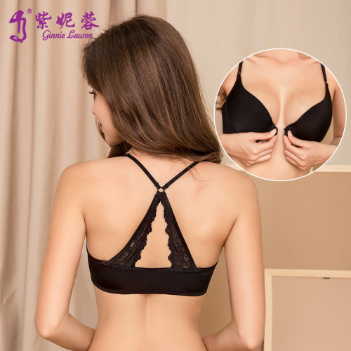 紫妮蓉美背前扣文胸上托交叉