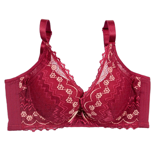紫妮蓉文胸罩蕾丝刺绣聚拢厚薄款侧收防下垂收副乳台湾内衣女小胸