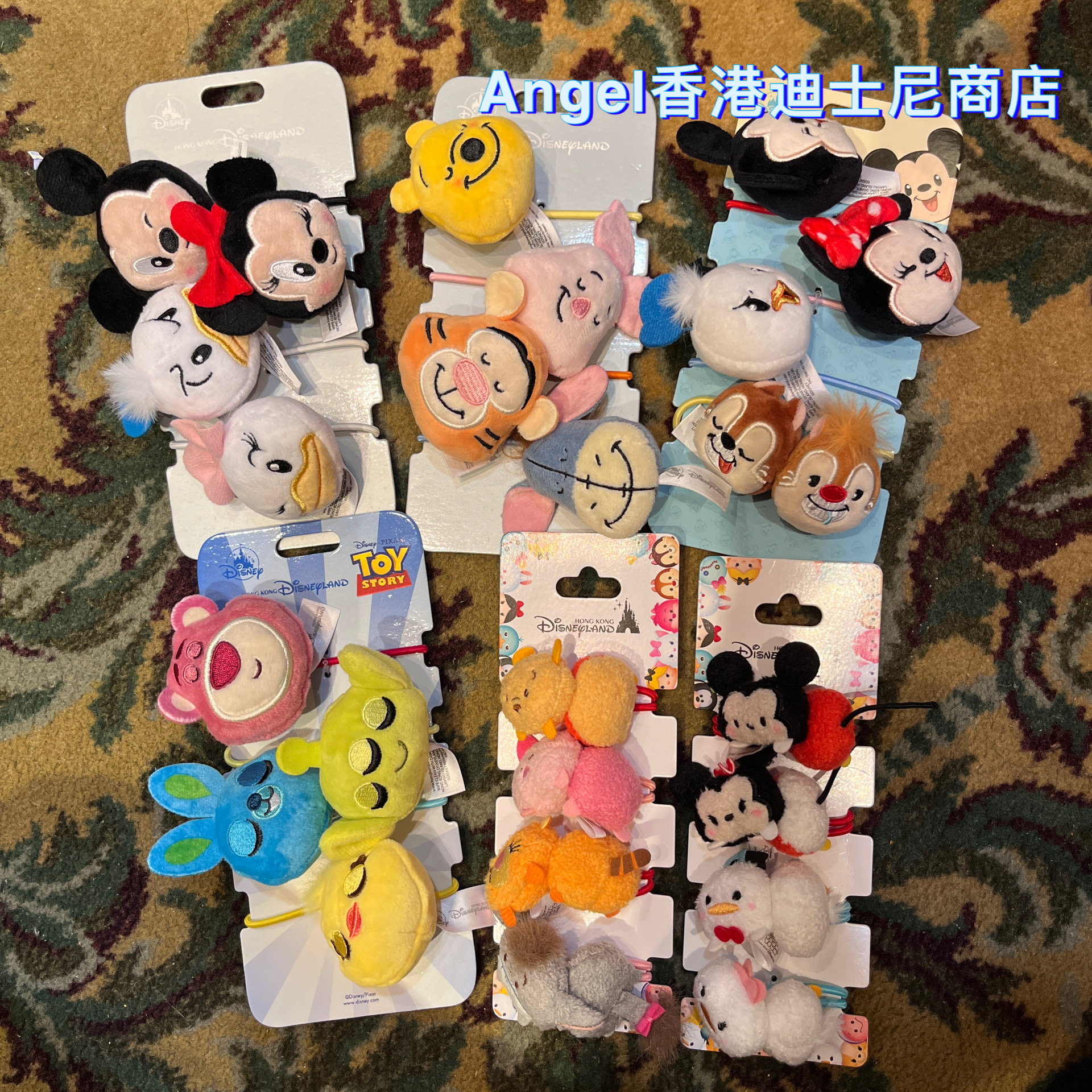 香港迪士尼 玩具总动员米奇米妮小熊维尼可爱卡通毛绒发绳 发饰
