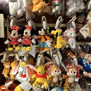 香港迪士尼 米奇米妮妙妙猫维尼熊布鲁托可爱毛绒公仔包配件 挂件
