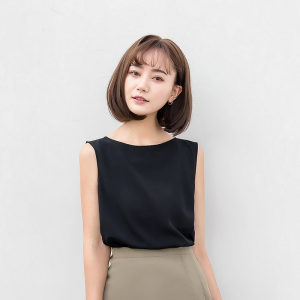 原水百搭chic无袖雪纺衫