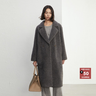 百搭纯色气质淑女摇粒绒大衣外套女 新款 恩瑞妮商场同款 2025冬季