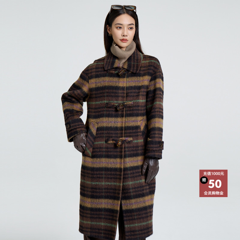 格子呢外套女2025年冬装品牌女装