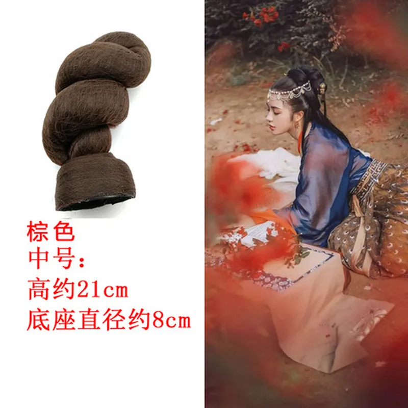 唐朝古风发丝古装汉服假发发包灵蛇影楼COS纯发髻襦裙真发立式