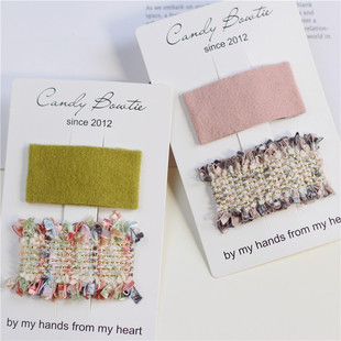 韩国进口小香风bb夹水滴夹 手工 儿童碎发夹边夹 bowtie Candy