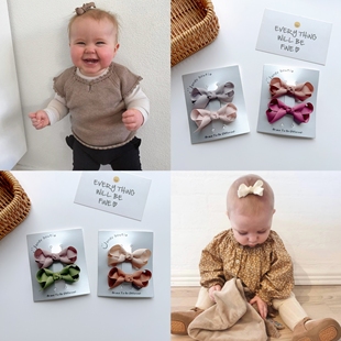 62色6cm小号bow同款 蝴蝶结发夹宝宝边夹刘海夹幼童发饰头饰