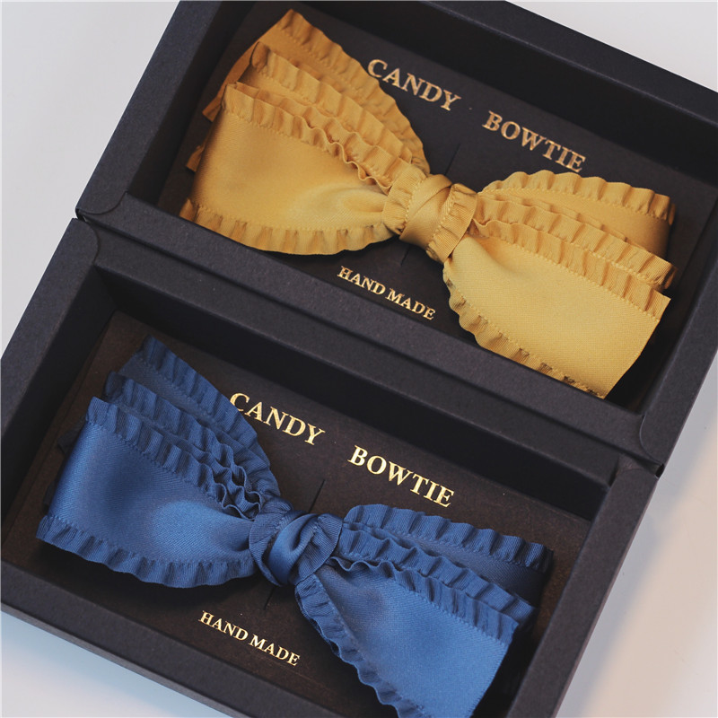 Candy bowtie 手工 韩国进口复古花边夸张大蝴蝶结发夹儿童发饰