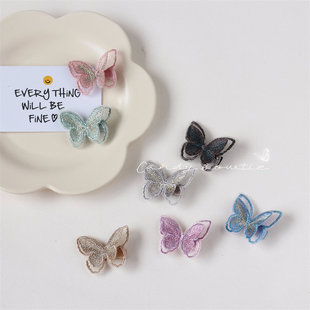 Candy bowtie 手工 韩国博主ins同款儿童刺绣蝴蝶发夹宝宝边夹