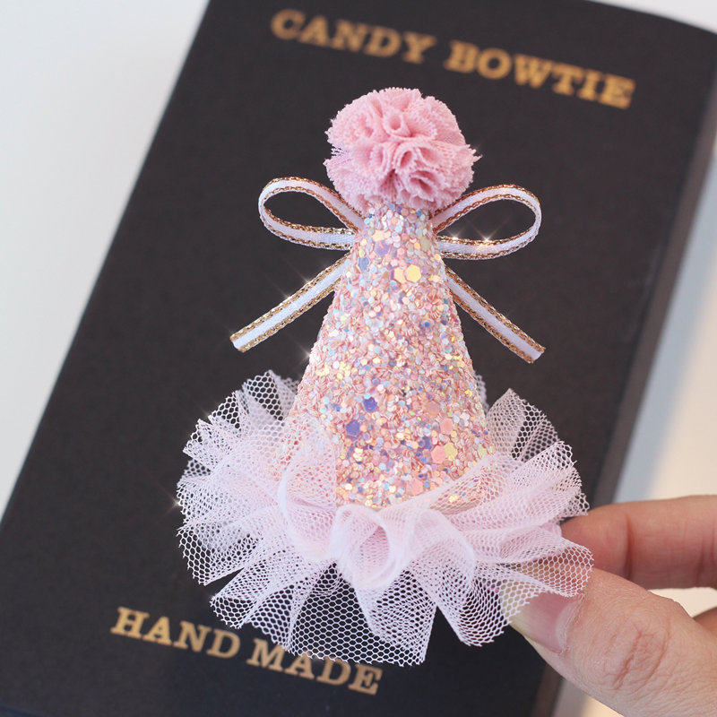 Candy bowtie 手工 韩国进口敲可爱的生日帽立体发夹 儿童