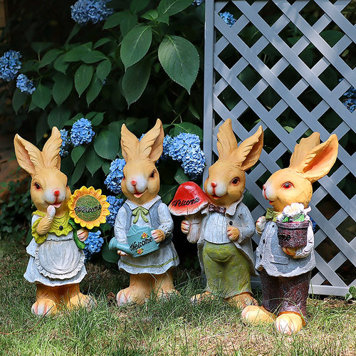 花园装饰庭院摆件小院子园艺创意造景布置户外彷真兔子幼儿园摆件